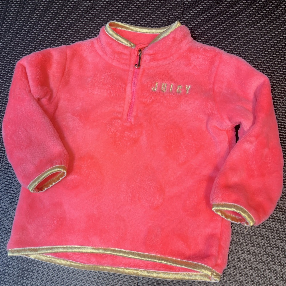 Juicy Couture Kids Bright Pink Fleece Hoodie